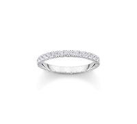 THOMAS SABO Anello dal design delicato con pietre bianche, in argento sterling 925 riciclato, misura 52, TR2467-051-14-52, 52/16,6, metallo prezioso, Zirconia cubica