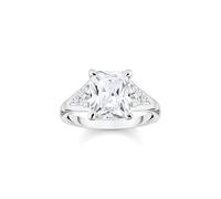 THOMAS SABO Anello in argento Sterling 925 riciclato con zirconi, misura 54, TR2362-051-14-54, legno di agar