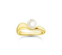 THOMAS SABO Anello ondulato con perla d'acqua dolce in oro misura 56