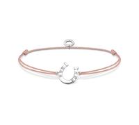 Thomas Sabo Bracciale a ferro di cavallo beige, in nylon e argento sterling 925, 20 cm, LS124-173-19-L20V