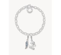 Thomas Sabo - Bracciale classico piccolo argentato con charm-Argento 17 cm