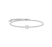 THOMAS SABO Bracciale con ciondolo in pietra bianco in argento 925 riciclato, 16-19 cm, A2158-051-14-L19V, L19V, Argento sterling, Zirconia cubica