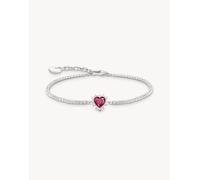 Thomas Sabo - Bracciale con cuore tonalità argento, bianco e rosso 19 cm