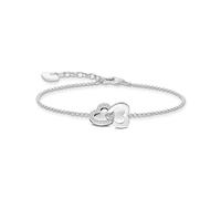 THOMAS SABO Bracciale con cuori intrecciati in argento placcato oro A2163-051-14, Eine Grösse, Argento sterling, Zirconia cubica