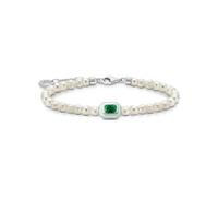 THOMAS SABO - Bracciale da donna con perle bianche e pietra verde - - Accessories - Donna - Bianco - ONE SIZE