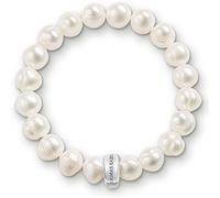 Thomas Sabo Bracciale da donna con perle coltivate d'acqua dolce Charm Club in argento sterling 925 X0041-082-14