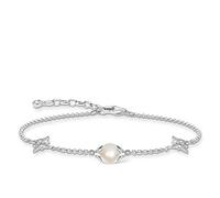 THOMAS SABO Bracciale da Donna con Perle e Stelle in Argento Sterling 925 e Argento, Bianco, Argento, A1978-167-14-L19v