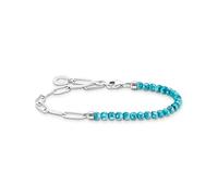 Thomas Sabo Bracciale da donna con perle turchesi in argento Sterling 925 A2099-404-17, Große, Argento sterling, Nessuna pietra preziosa