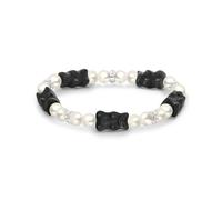 THOMAS SABO Bracciale di perle con orsetti neri Misura 15 cm