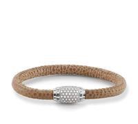 THOMAS SABO - Bracciale in Pelle Marrone/Argento con Accenti in Zirconia - - Accessories - Donna - Beige - ONE SIZE