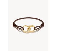 Thomas Sabo bracciale in tessuto marrone con zirconi bianchi in oro, bianco, marrone 23CM
