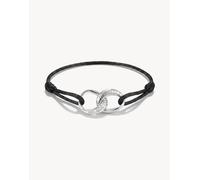Thomas Sabo bracciale in tessuto nero con zirconi bianchi in argento, bianco, nero 23CM