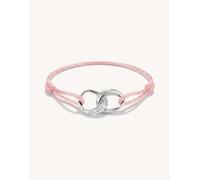 Thomas Sabo bracciale in tessuto rosa con zirconi bianchi in argento, bianco, rosa 23CM