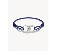 Thomas Sabo bracciale in tessuto Together blu scuro con zirconi bianchi in argento, bianco, blu 23CM