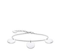 Thomas Sabo Bracciale Moneta, Anhänger: 1,3 x 1,3 cm, Argento sterling, senza pietra