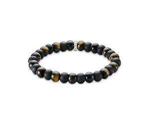 Thomas Sabo Bracciale ossidiana e occhio di tigre in argento 925 riciclato A2196-806-11-L17