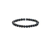 THOMAS SABO Bracciale Talismano con occhio di tigre e perle ossidiana - Braccialetto forza con significato & fascia elastica
