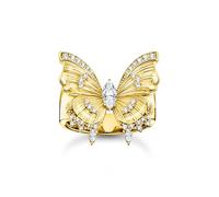 THOMAS SABO Butterfly Paradise - Anello da cocktail in oro, misura 56
