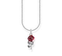 THOMAS SABO Collana con ciondolo a forma di rosa rossa KE2219-664-10 in argento sterling 925, misura unica, Argento sterling, Nessuna pietra preziosa
