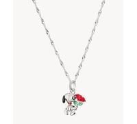Thomas Sabo - Catenina con ciondolo Snoopy tonalità argento, nero, rosso e verde 45 cm
