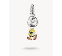 Thomas Sabo - Charm a forma di Charlie Brown con gancetto con scritta Peanuts tonalità argento, nero, giallo e marrone One Size