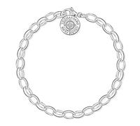 Thomas Sabo Charm Club Bracciale da Donna, Argento 925 e Diamante Palla Bianco, Taglia 14.5 cm