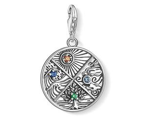 Thomas Sabo Charm Club Ciondolo Charm da Donna con I Simboli Dei 4 Elementi: Terra, Acqua, Aria, Fuoco, in Argento Sterling 925 1814-945-7