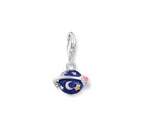 Thomas Sabo Charm Club - Ciondolo originale in argento 925 con chiusura a moschettone, diversi motivi, misura unica, Argento sterling, Zirconia cubica