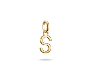 Thomas Sabo Charm Club Connect CC1225-413-39 - Ciondolo a forma di lettera S, placcato oro 18 carati, in argento 925 riciclato