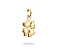 Thomas Sabo Charm Club Connect CC1236-413-39 - Ciondolo a forma di trifoglio portafortuna, placcato oro 18 carati, in argento 925 riciclato
