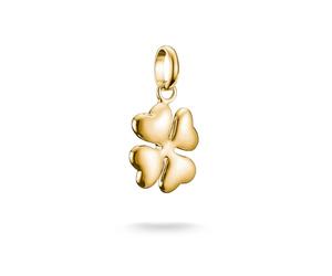 Thomas Sabo Charm Club Connect CC1236-413-39 - Ciondolo a forma di trifoglio portafortuna, placcato oro 18 carati, in argento 925 riciclato