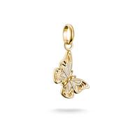 Thomas Sabo Charm Club Connect CC1265-427-14 - Ciondolo a forma di farfalla, placcato oro 18 carati, in argento 925 riciclato