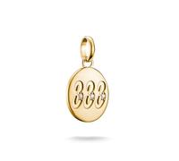 THOMAS SABO Charm Club Connect - Ciondolo a forma di angelo con pietre, placcato oro 18 carati, argento 925 riciclato, One Size, placcatura in oro 18 carati, argento 925 riciclato, Zirconia cubica