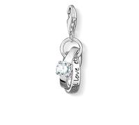 Thomas Sabo Charm Club Fede Nuziale con Pendente da Donna in Argento Sterling 925 0673-051-14, Joint Rings Charm Silver