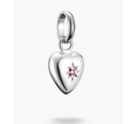 Thomas Sabo charm pendente a cuore con stella connect in argento rosso, argento One Size