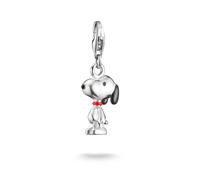 Thomas Sabo - Charm pendente a forma di Snoopy dei Peanuts tonalità argento, nero e rosso One Size
