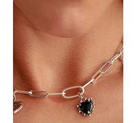 Thomas Sabo charm pendente cuore vintage nero connect in argento, nero, argento, bianco One Size