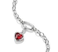 Thomas Sabo - Charm pendente in argento sterling 925 a forma di cuore con pietra rossa One Size