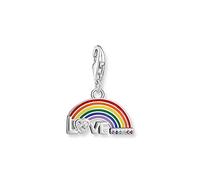 THOMAS SABO Ciondolo a forma di arcobaleno colorato in argento Sterling 925 di alta qualità con design arcobaleno stilizzato, ricco di dettagli con linee di incisione, dimensioni: 22 x 17 mm,