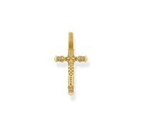 THOMAS SABO Ciondolo a forma di croce in argento sterling 925, placcato oro giallo 750