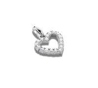 THOMAS SABO Ciondolo a forma di cuore con pietre bianche - Connect Charm in argento 925 riciclato
