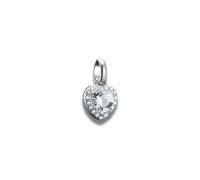 THOMAS SABO Ciondolo a forma di cuore con pietre bianche - Connect Charm in argento 925 riciclato