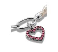 THOMAS SABO Ciondolo a forma di cuore con pietre rosse - Connect Charm in argento 925 riciclato con rubine allevate