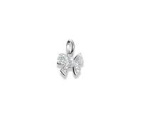 THOMAS SABO Ciondolo a forma di fiocco con zirconi - in argento 925 riciclato - Gioielli da donna per bracciale e catena - Connect Charm per uno stile personalizzato