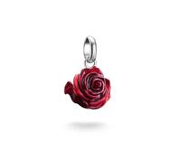 THOMAS SABO Ciondolo a forma di fiore di rosa rossa - Connect Charm in argento 925 riciclato con smalto rosso