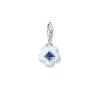 THOMAS SABO Ciondolo a forma di fiore in argento Sterling 925 di alta qualità con fiore tridimensionale, dimensioni: 22 x 11 mm, 1916-496-1, misura unica, Argento sterling, Zirconia cubica