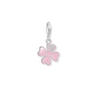 THOMAS SABO Ciondolo a forma di quadrifoglio in argento sterling 925 riciclato 2022-041-9, misura unica, Argento sterling, Zirconia cubica
