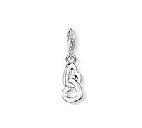 Thomas Sabo Ciondolo Charm da Donna con Cuore in Argento Sterling 925 0773-001-12, Silver Linked Double Hearts
