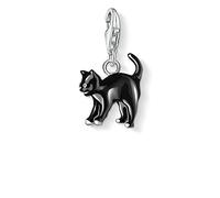 Thomas Sabo Ciondolo da Donna, Argento 925, Black Cat Charm