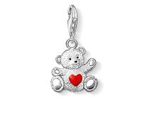 Thomas Sabo Ciondolo da Donna, Argento 925, Silver Bear with red heart charm
